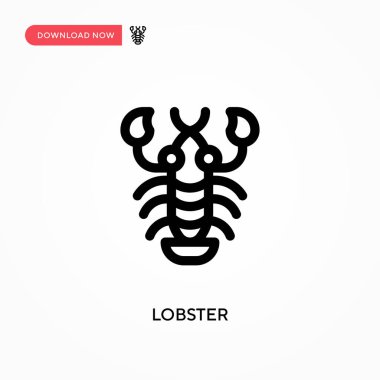 Istakoz Basit vektör simgesi. Web sitesi veya mobil uygulama için modern, basit düz vektör çizimi