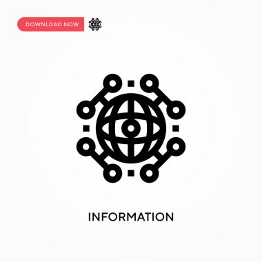 Bilgi basit vektör simgesi. Web sitesi veya mobil uygulama için modern, basit düz vektör çizimi