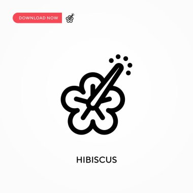 Hibiscus Basit vektör simgesi. Web sitesi veya mobil uygulama için modern, basit düz vektör çizimi