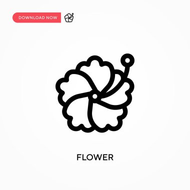 Çiçek Basit vektör simgesi. Web sitesi veya mobil uygulama için modern, basit düz vektör çizimi