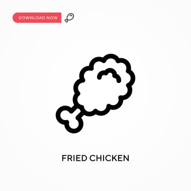 Kızarmış tavuk basit vektör simgesi. Web sitesi veya mobil uygulama için modern, basit düz vektör çizimi