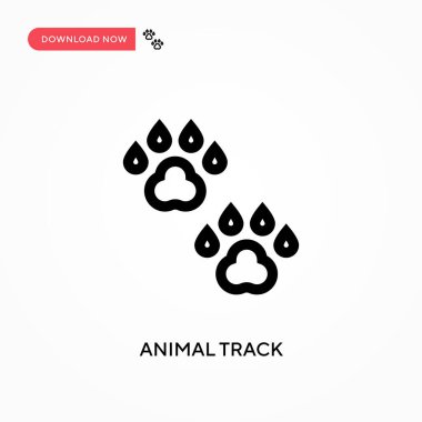 Hayvan izi basit vektör simgesi. Web sitesi veya mobil uygulama için modern, basit düz vektör çizimi