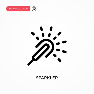 Sparkler Basit vektör simgesi. Web sitesi veya mobil uygulama için modern, basit düz vektör çizimi