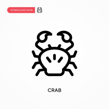 Yengeç Basit vektör simgesi. Web sitesi veya mobil uygulama için modern, basit düz vektör çizimi