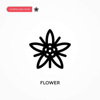 Çiçek Basit vektör simgesi. Web sitesi veya mobil uygulama için modern, basit düz vektör çizimi