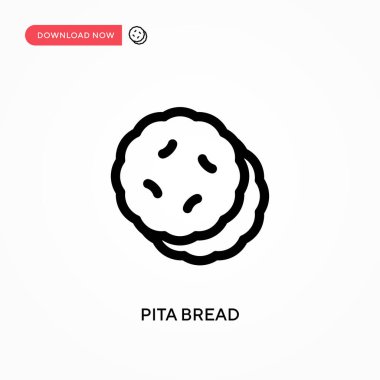 Pita ekmeği basit vektör simgesi. Web sitesi veya mobil uygulama için modern, basit düz vektör çizimi
