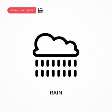 Basit vektör simgesi yağmur. Web sitesi veya mobil uygulama için modern, basit düz vektör çizimi