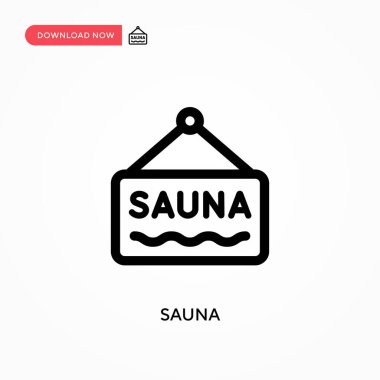 Sauna Basit vektör simgesi. Web sitesi veya mobil uygulama için modern, basit düz vektör çizimi