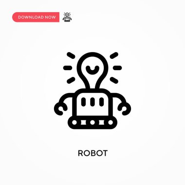 Robot Basit vektör simgesi. Web sitesi veya mobil uygulama için modern, basit düz vektör çizimi
