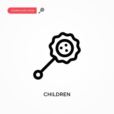 Çocuklar basit vektör simgesi. Web sitesi veya mobil uygulama için modern, basit düz vektör çizimi