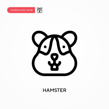 Hamster Basit vektör simgesi. Web sitesi veya mobil uygulama için modern, basit düz vektör çizimi