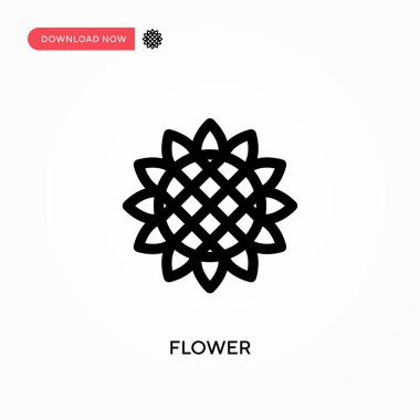Çiçek Basit vektör simgesi. Web sitesi veya mobil uygulama için modern, basit düz vektör çizimi