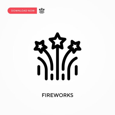 Havai fişekler basit vektör simgesi. Web sitesi veya mobil uygulama için modern, basit düz vektör çizimi