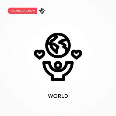 Dünya basit vektör simgesi. Web sitesi veya mobil uygulama için modern, basit düz vektör çizimi