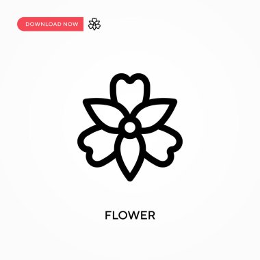 Çiçek Basit vektör simgesi. Web sitesi veya mobil uygulama için modern, basit düz vektör çizimi