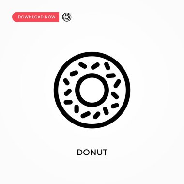 Donut Basit vektör simgesi. Web sitesi veya mobil uygulama için modern, basit düz vektör çizimi