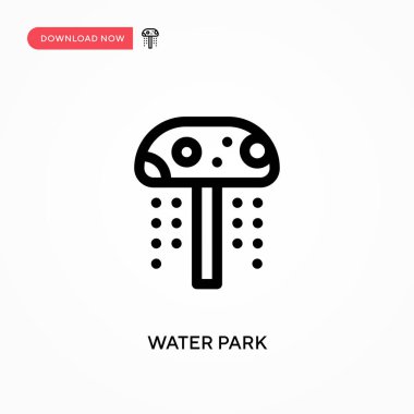 Su parkı basit vektör ikonu. Web sitesi veya mobil uygulama için modern, basit düz vektör çizimi