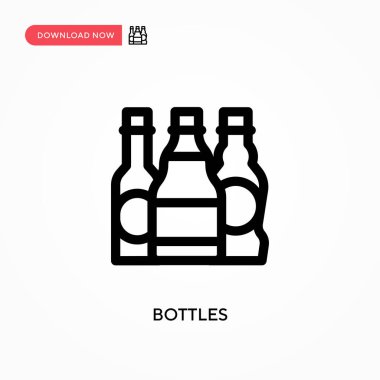 Şişeler basit vektör simgesi. Web sitesi veya mobil uygulama için modern, basit düz vektör çizimi