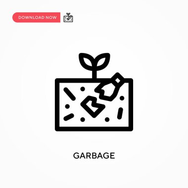Çöp Basit vektör simgesi. Web sitesi veya mobil uygulama için modern, basit düz vektör çizimi
