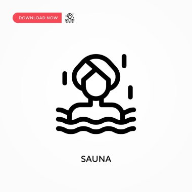 Sauna Basit vektör simgesi. Web sitesi veya mobil uygulama için modern, basit düz vektör çizimi