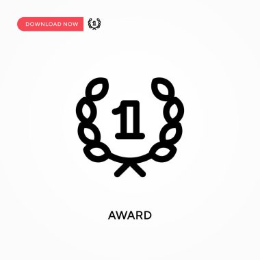 Ödül basit vektör simgesi. Web sitesi veya mobil uygulama için modern, basit düz vektör çizimi