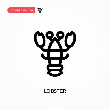 Istakoz Basit vektör simgesi. Web sitesi veya mobil uygulama için modern, basit düz vektör çizimi