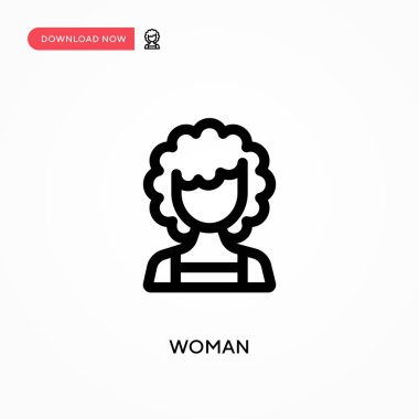 Kadın basit vektör simgesi. Web sitesi veya mobil uygulama için modern, basit düz vektör çizimi