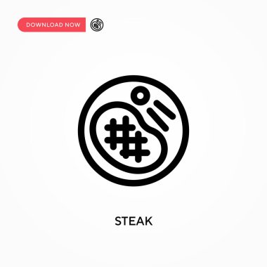 Biftek basit vektör ikonu. Web sitesi veya mobil uygulama için modern, basit düz vektör çizimi