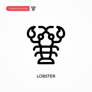 Istakoz Basit vektör simgesi. Web sitesi veya mobil uygulama için modern, basit düz vektör çizimi