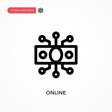 Çevrimiçi Basit vektör simgesi. Web sitesi veya mobil uygulama için modern, basit düz vektör çizimi