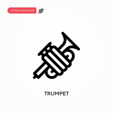Trompet basit vektör simgesi. Web sitesi veya mobil uygulama için modern, basit düz vektör çizimi