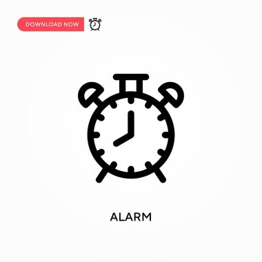Alarm Basit vektör simgesi. Web sitesi veya mobil uygulama için modern, basit düz vektör çizimi