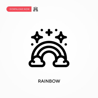 Gökkuşağı Basit vektör simgesi. Web sitesi veya mobil uygulama için modern, basit düz vektör çizimi