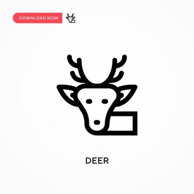 Geyik basit vektör simgesi. Web sitesi veya mobil uygulama için modern, basit düz vektör çizimi