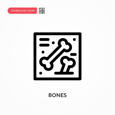 Bones Basit vektör simgesi. Web sitesi veya mobil uygulama için modern, basit düz vektör çizimi