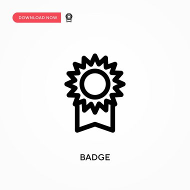 Rozet Basit vektör simgesi. Web sitesi veya mobil uygulama için modern, basit düz vektör çizimi
