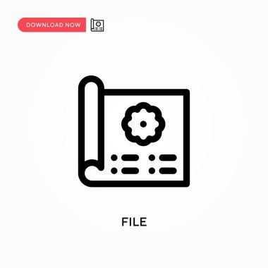Dosya Basit vektör simgesi. Web sitesi veya mobil uygulama için modern, basit düz vektör çizimi