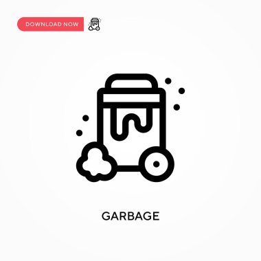 Çöp Basit vektör simgesi. Web sitesi veya mobil uygulama için modern, basit düz vektör çizimi