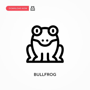 Bullfrog Basit vektör simgesi. Web sitesi veya mobil uygulama için modern, basit düz vektör çizimi