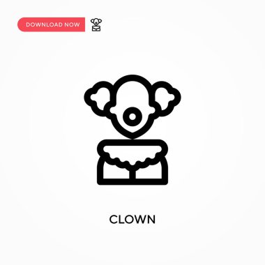 Palyaço Basit vektör simgesi. Web sitesi veya mobil uygulama için modern, basit düz vektör çizimi