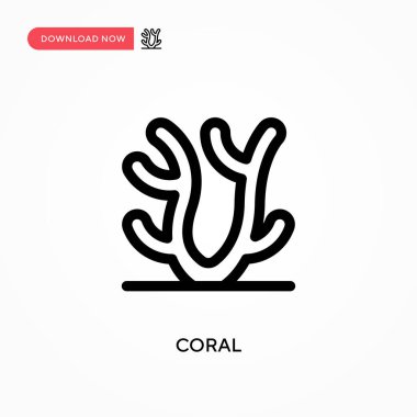 Mercan Basit vektör simgesi. Web sitesi veya mobil uygulama için modern, basit düz vektör çizimi