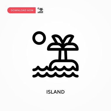 Ada Basit vektör simgesi. Web sitesi veya mobil uygulama için modern, basit düz vektör çizimi