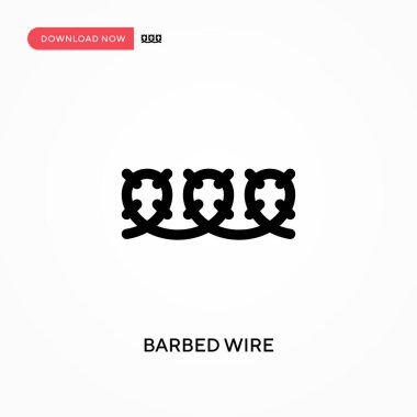 Dikenli tel basit vektör simgesi. Web sitesi veya mobil uygulama için modern, basit düz vektör çizimi