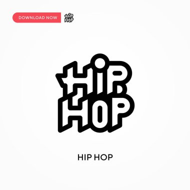 Hip hop Basit vektör simgesi. Web sitesi veya mobil uygulama için modern, basit düz vektör çizimi