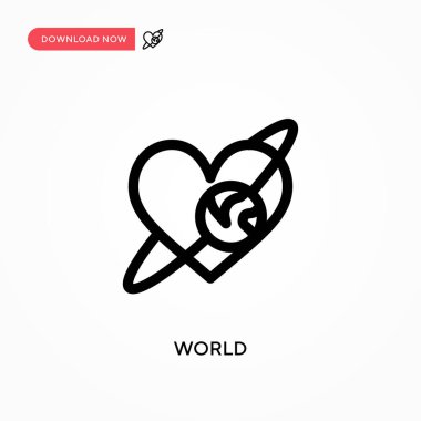 Dünya basit vektör simgesi. Web sitesi veya mobil uygulama için modern, basit düz vektör çizimi