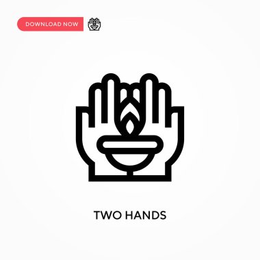 İki el basit vektör simgesi. Web sitesi veya mobil uygulama için modern, basit düz vektör çizimi