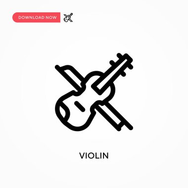 Keman basit vektör simgesi. Web sitesi veya mobil uygulama için modern, basit düz vektör çizimi