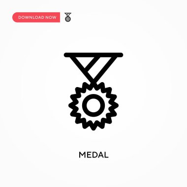 Madalya basit vektör simgesi. Web sitesi veya mobil uygulama için modern, basit düz vektör çizimi