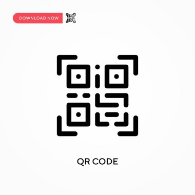 Qr kodu basit vektör simgesi. Web sitesi veya mobil uygulama için modern, basit düz vektör çizimi