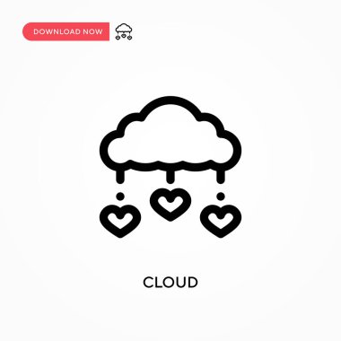 Bulut Basit vektör simgesi. Web sitesi veya mobil uygulama için modern, basit düz vektör çizimi